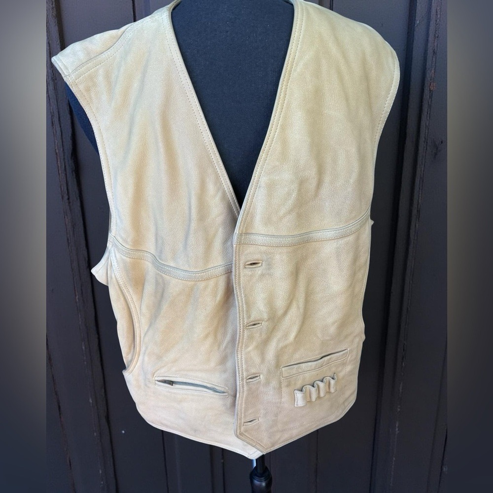 Wilsons Leather‎ XL Hunting Vest Western Utility Ammo Loop Tan Leather